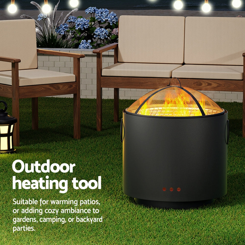 Grillz Fire Pit BBQ Portable Deep Bowl Outdoor Fireplace FPIT-BBQ-4542-BK