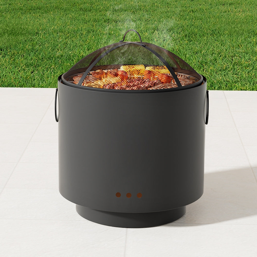 Grillz Fire Pit BBQ Portable Deep Bowl Outdoor Fireplace FPIT-BBQ-4542-BK