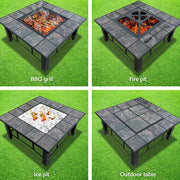 Grillz Fire Pit BBQ Grill Ice Bucket 4-In-1 Table FPIT-BBQ-4IN1-8144