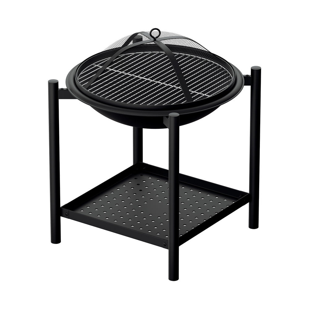 Grillz Fire Pit BBQ Grill 2-in-1 Outdoor FPIT-BBQ-5454-BK