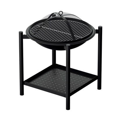 Grillz Fire Pit BBQ Grill 2-in-1 Outdoor FPIT-BBQ-5454-BK