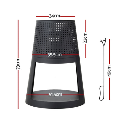 Grillz Fire Pit Deep Bowl Iron Outdoor Fireplace FPIT-BBQ-5473-BK