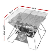 Grillz Fire Pit BBQ Grill with Carry Bag Portable FPIT-BBQ-X-CUBE