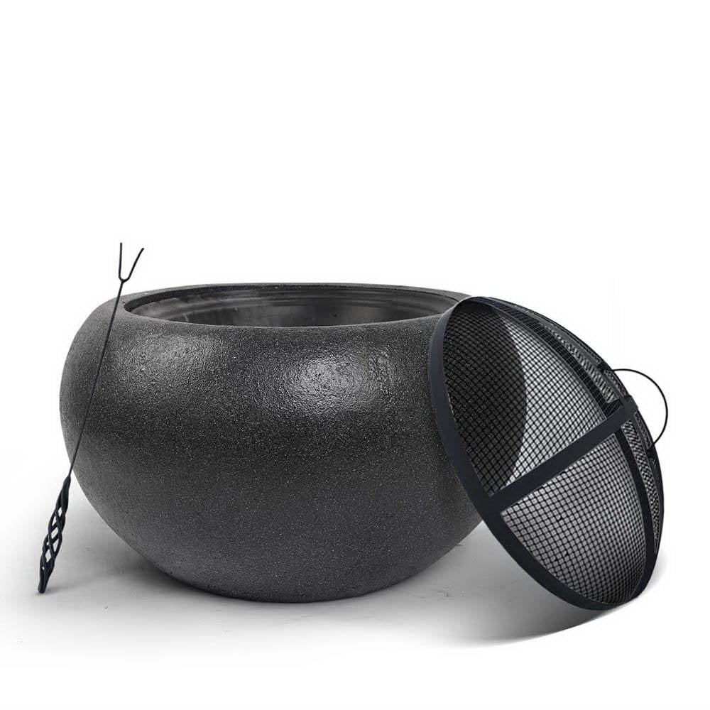Grillz Fire Pit Bowl Black 61cm FPIT-CEMENT-OVAL