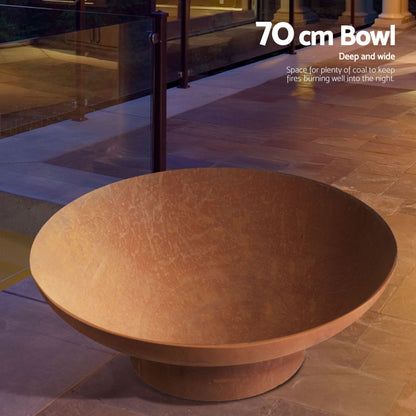 Grillz Fire Pit Bowl Cast Iron Rustic 70cm FPIT-STEL-VINTAGE-70