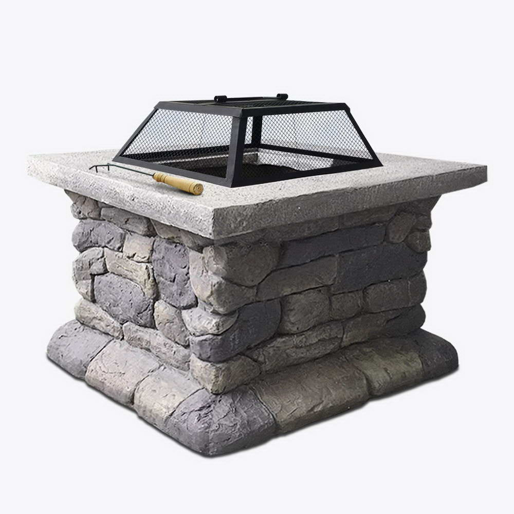 Grillz Fire Pit Table Square 55cm FPIT-STONE-MID