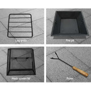 Grillz Fire Pit Table Square 55cm FPIT-STONE-MID