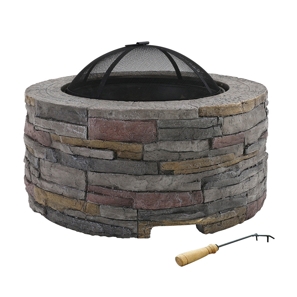 Grillz Fire Pit Table Round 70cm FPIT-STONE-ROUND