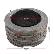 Grillz Fire Pit Table Round 70cm FPIT-STONE-ROUND