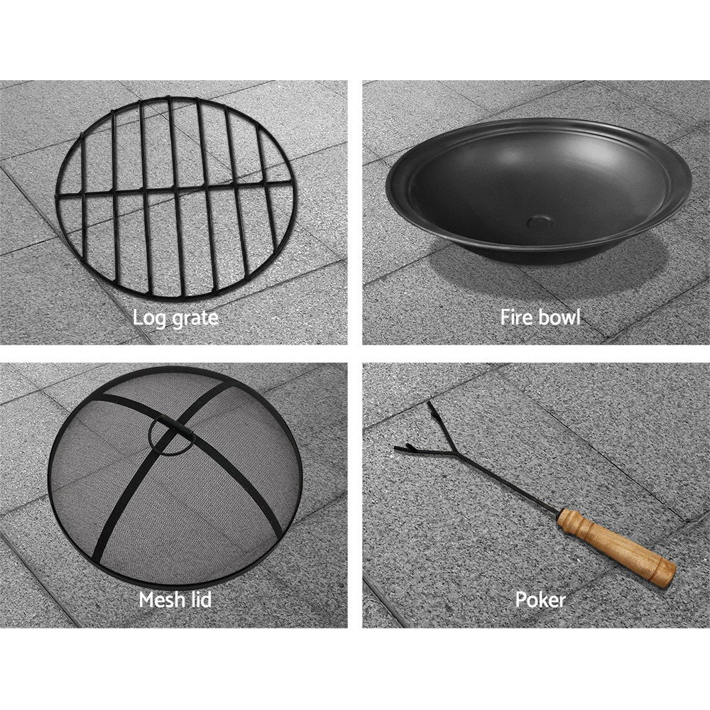 Grillz Fire Pit Table Round 70cm FPIT-STONE-ROUND