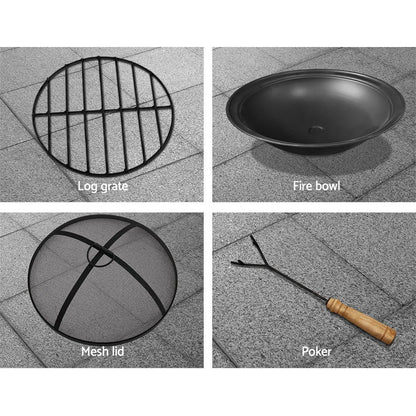 Grillz Fire Pit Table Round 70cm FPIT-STONE-ROUND