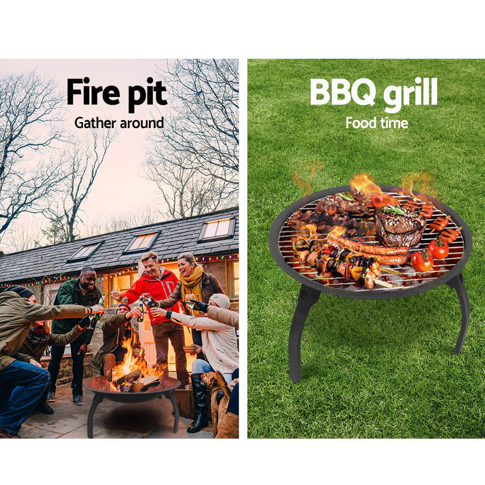 Fire Pit BBQ Charcoal Grill Smoker Portable Outdoor Camping Garden Pits 30" FPIT-UFO-7676