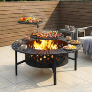 Grillz Fire Pit BBQ Charcoal Smoker Portable Mesh Pits Outdoor Camping Fireplace FPIT-YH-BBQ-3IN1-DESK