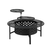 Grillz Fire Pit BBQ Charcoal Smoker Portable Mesh Pits Outdoor Camping Fireplace FPIT-YH-BBQ-3IN1-DESK