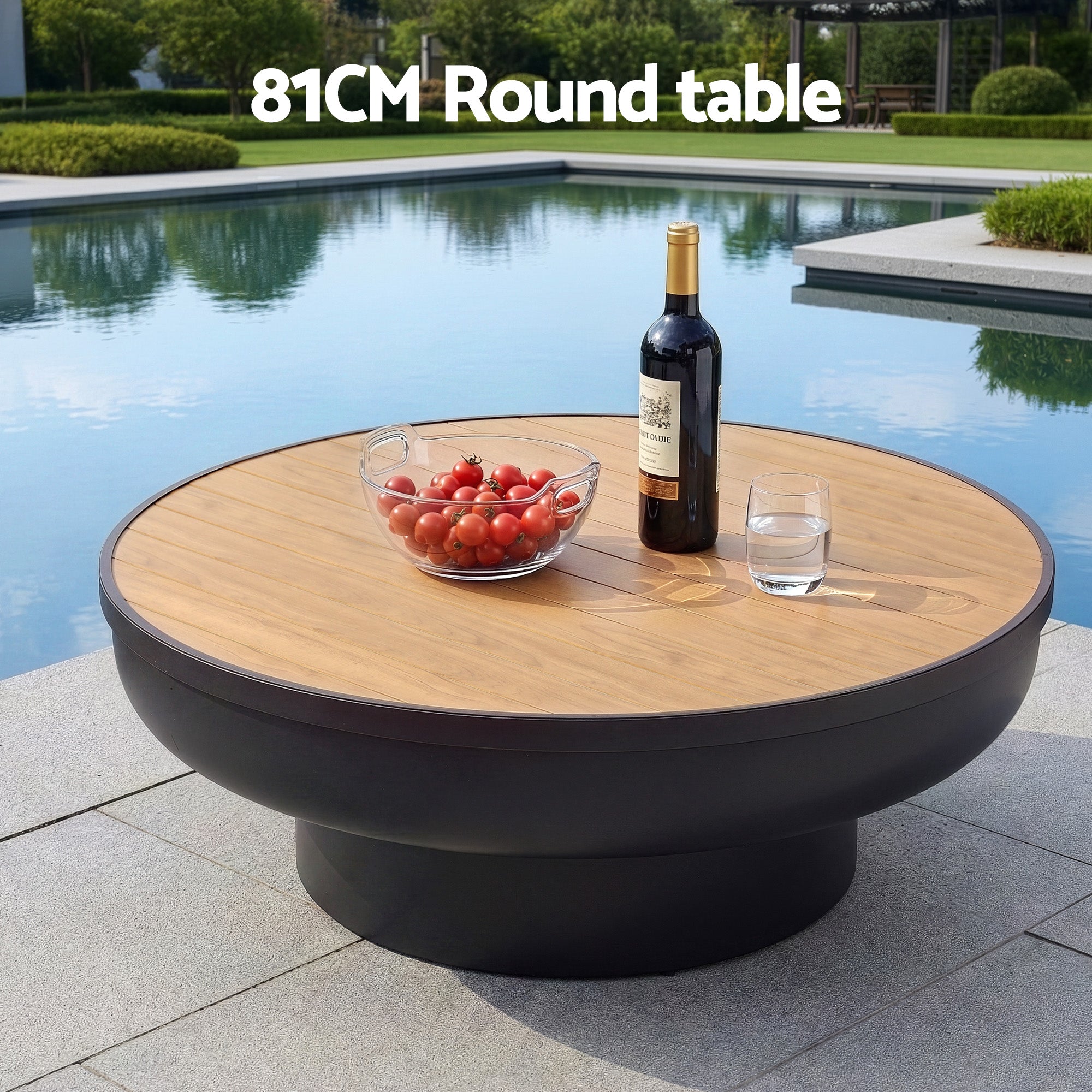 Grillz Fire Pit Table with Lid Deep Fire Bowl Wood Burning BBQ Grill for Backyard Camping Patio Picnic FPIT-YH-BBQ-WD