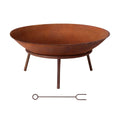 Grillz 56cm Fire Pit Iron Rustic Bowl Outdoor FPIT-YH-IRON-60