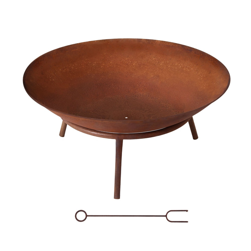 Grillz 56cm Fire Pit Iron Rustic Bowl Outdoor FPIT-YH-IRON-60