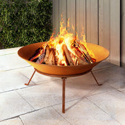 Grillz 70cm Fire Pit Rustic Iron Bowl Outdoor FPIT-YH-STEL-BOWL-70