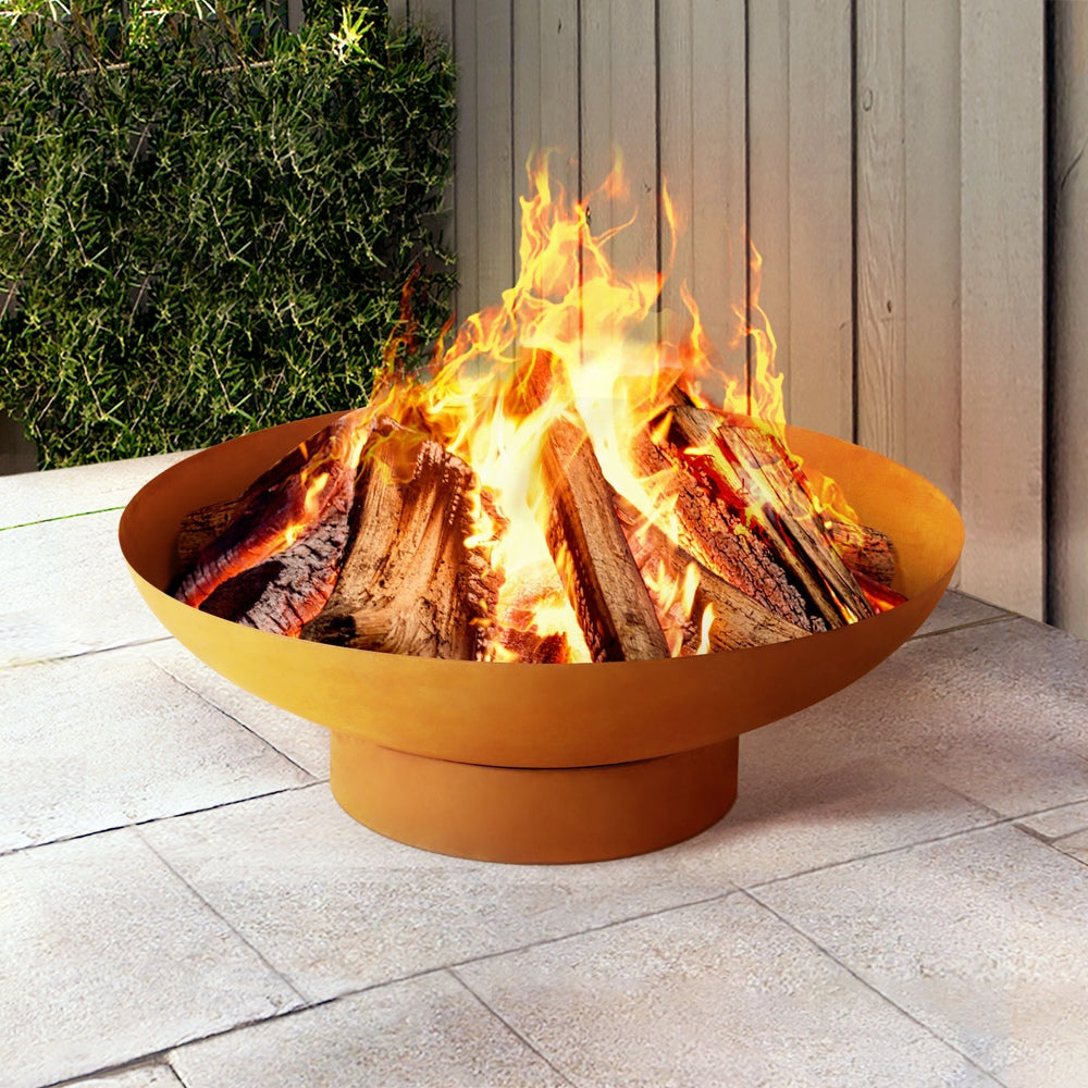 Grillz Fire Pit Iron Bowl 80cm Outdoor Patio Fireplace FPIT-YH-STEL-VINTAGE-80