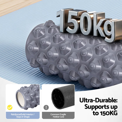 Everfit Foam Roller Set 3-in-1 with Targeted Recovery Muscle Roller Stick & Deep Tissue Massage Ball, Heavy FR-3IN1-GY
