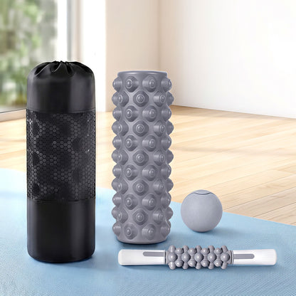 Everfit Foam Roller Set 3-in-1 with Targeted Recovery Muscle Roller Stick & Deep Tissue Massage Ball, Heavy FR-3IN1-GY