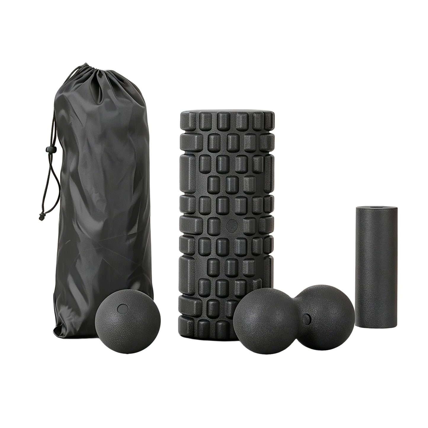 Everfit Foam Roller Set 4 in 1 Grid High Density Massager for Deep Tissue Trigger Point Myofascial Release FR-4IN1-BK