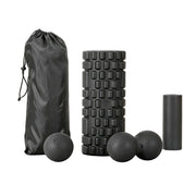 Everfit Foam Roller Set 4 in 1 Grid High Density Massager for Deep Tissue Trigger Point Myofascial Release FR-4IN1-BK
