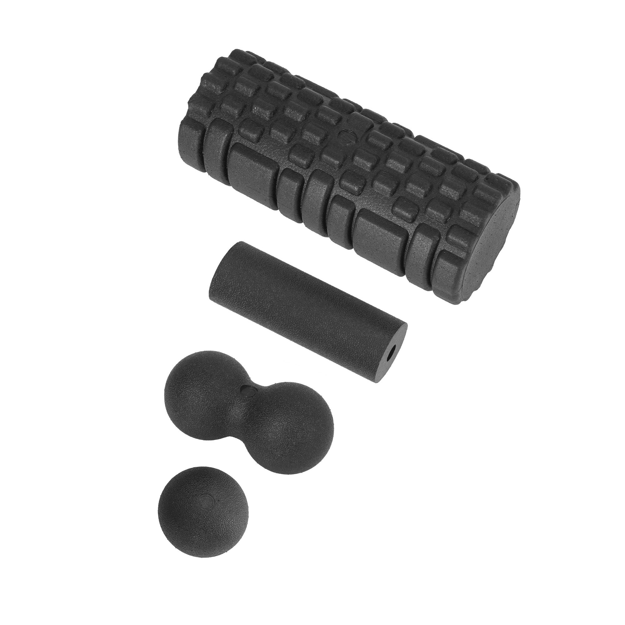 Everfit Foam Roller Set 4 in 1 Grid High Density Massager for Deep Tissue Trigger Point Myofascial Release FR-4IN1-BK