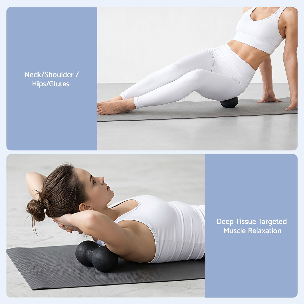 Everfit Foam Roller Set 4 in 1 Grid High Density Massager for Deep Tissue Trigger Point Myofascial Release FR-4IN1-BK