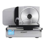 Devanti Meat Slicer Bread Vegetable, 200W Power 0-15mm Adjustable Easy Clean Stable Stainless Steel Blade Food Slicer for Kitchen Commercial, Silver