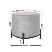 Artiss Ottoman Foot Stool Square Linen Grey FS-B-01-MT-LIN-GY