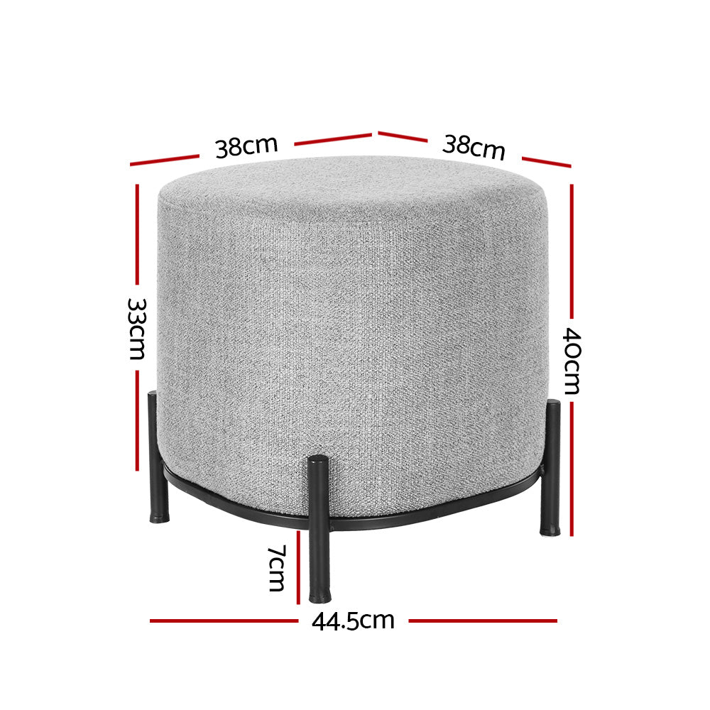 Artiss Ottoman Foot Stool Square Linen Grey FS-B-01-MT-LIN-GY