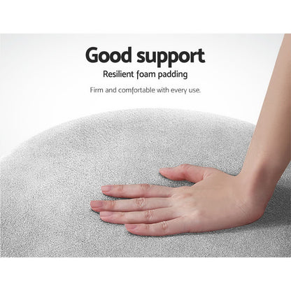 Artiss Ottoman Foot Stool Round Velvet Grey FS-B-675-VEL-GY