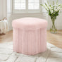Artiss Storage Ottoman Foot Stool Foldable Pink FS-B-FLOWER-PK