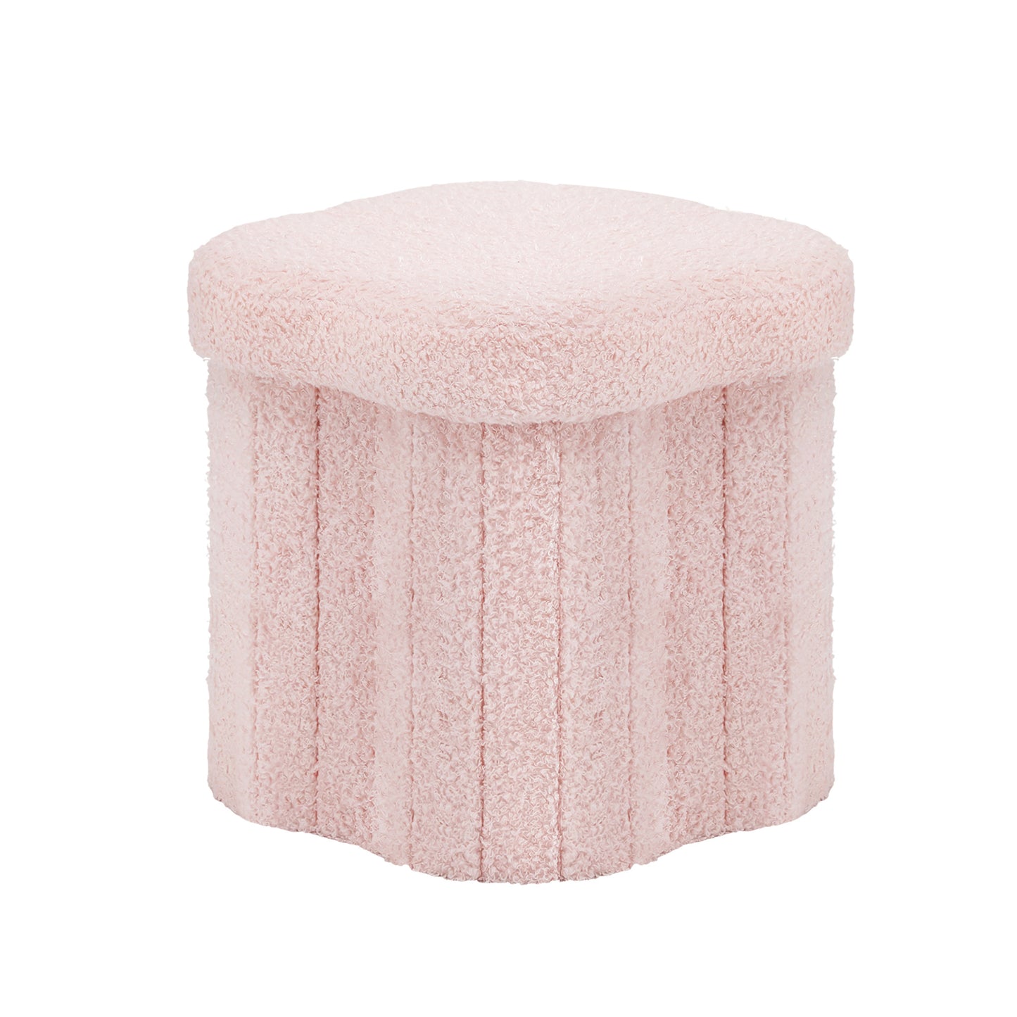 Artiss Storage Ottoman Foot Stool Foldable Pink FS-B-FLOWER-PK