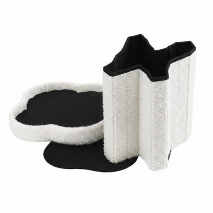 Artiss Storage Ottoman Foot Stool Foldable White FS-B-FLOWER-WH