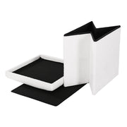 Artiss Ottoman Storage Foot Stool Vanity Square Teddy FS-B-ST01-TED-WH