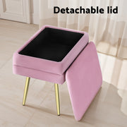 Artiss Ottoman Storage Foot Stool Vanity Velvet Pink FS-B-ST02-VEL-PK