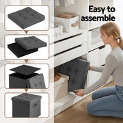Artiss Storage Ottoman Rest Foot Stool Foldable FS-B-ST04-L40-GY