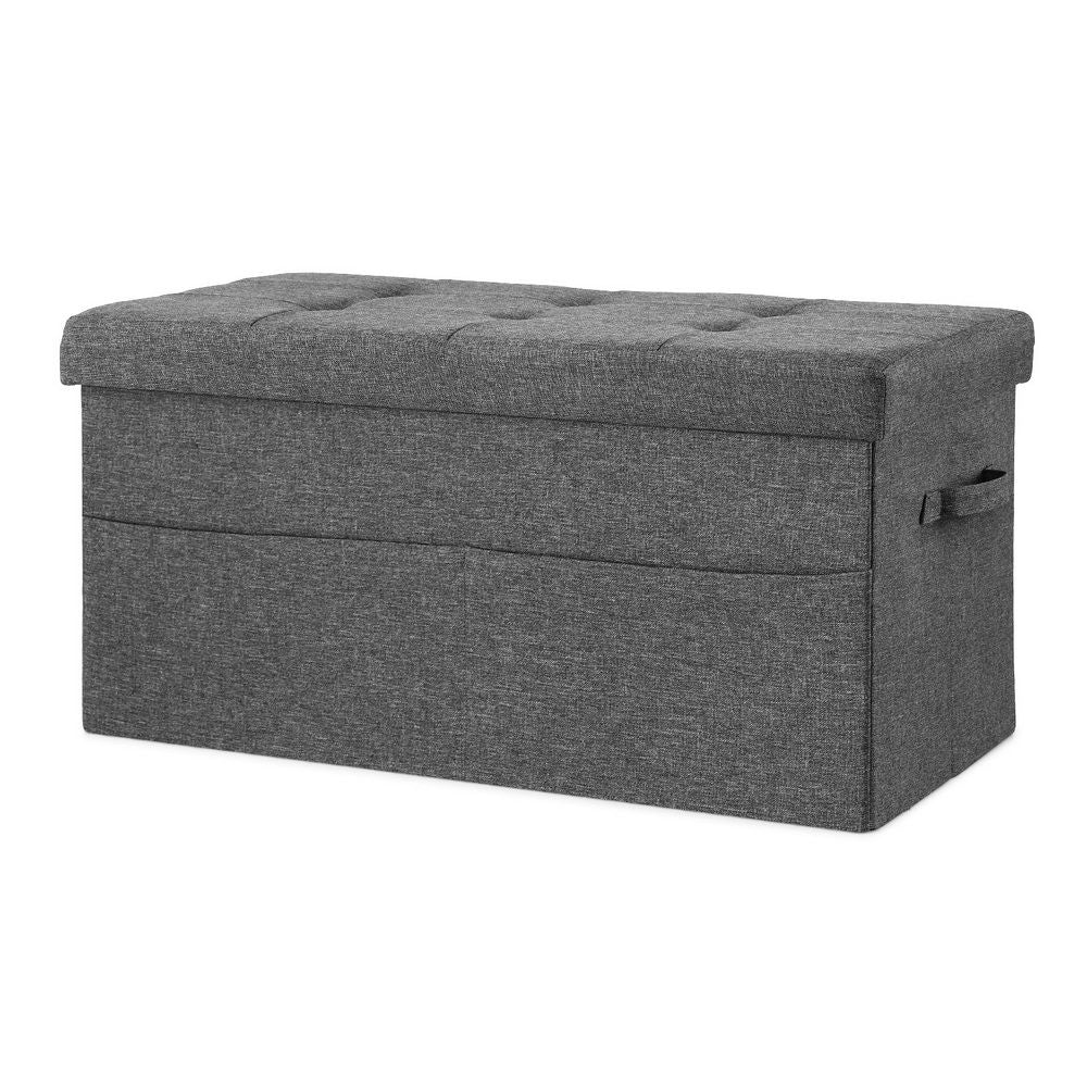 Artiss Storage Ottoman Foot Stool Rest Foldable FS-B-ST04-L76-GY