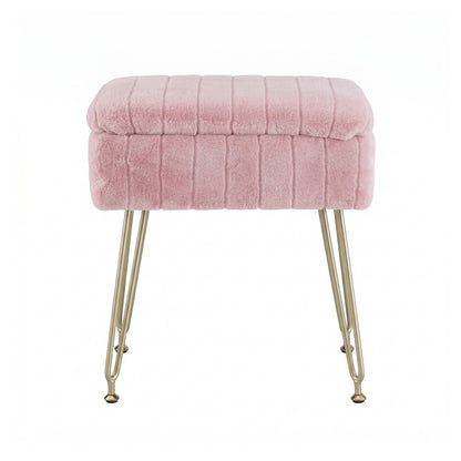 Artiss Storage Ottoman Vanity Foot Stool Pink FS-D-TED01-PK
