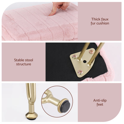 Artiss Storage Ottoman Vanity Foot Stool Pink FS-D-TED01-PK