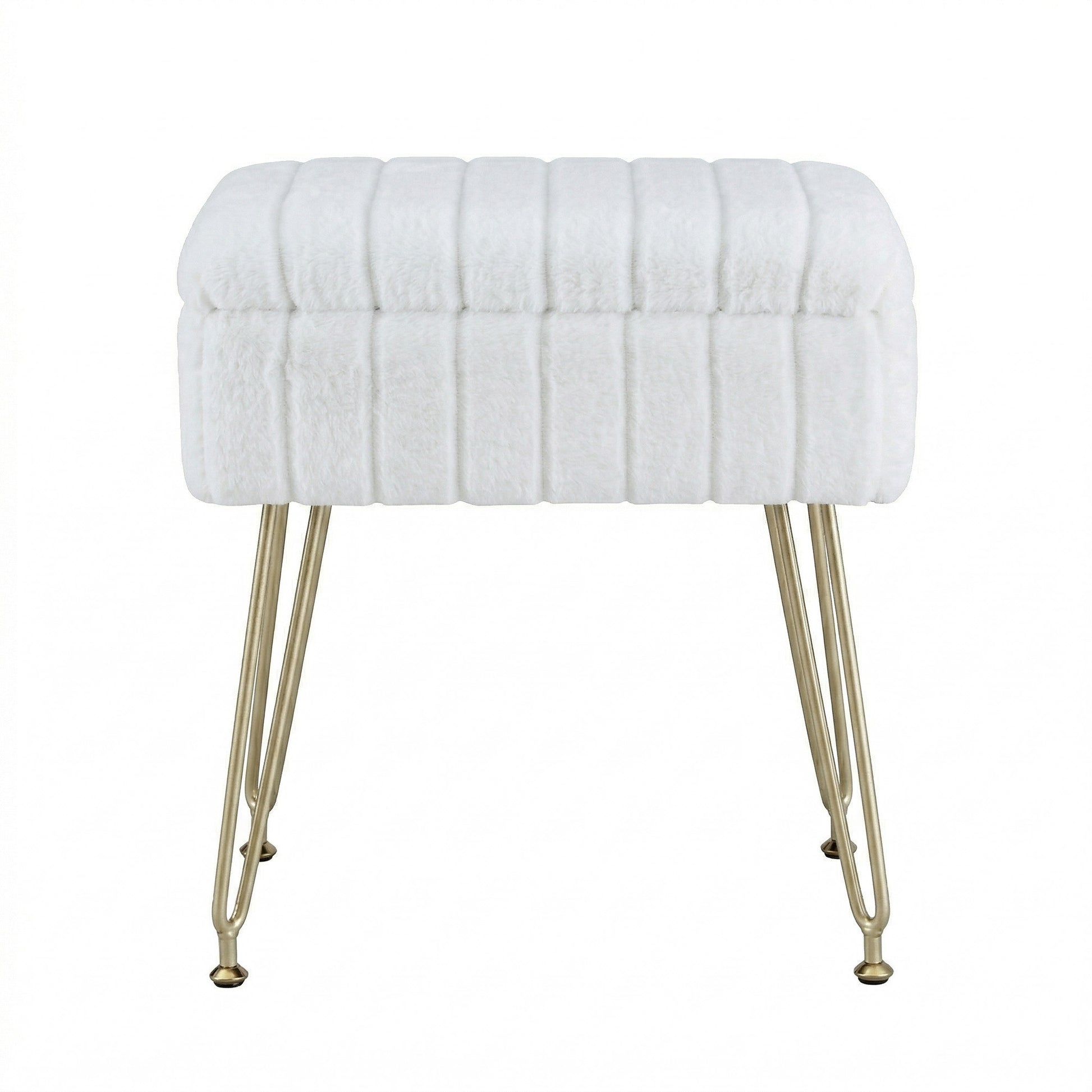 Artiss Storage Ottoman Vanity Foot Stool White FS-D-TED01-WH