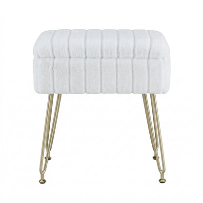 Artiss Storage Ottoman Vanity Foot Stool White FS-D-TED01-WH