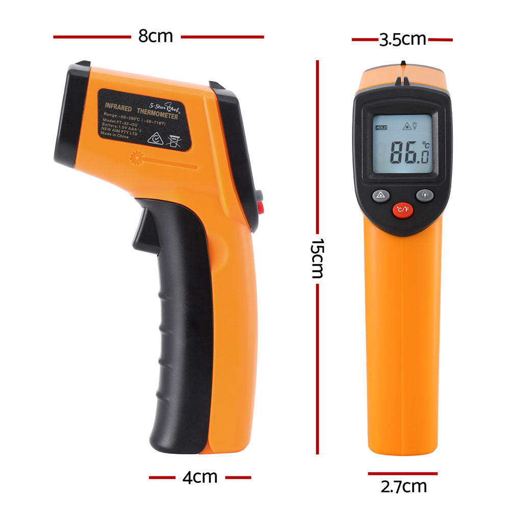 5-star Chef Laser Infrared Thermometer Food Digital Temperature Gun Smoker Pizza BBQ FT-32-OG