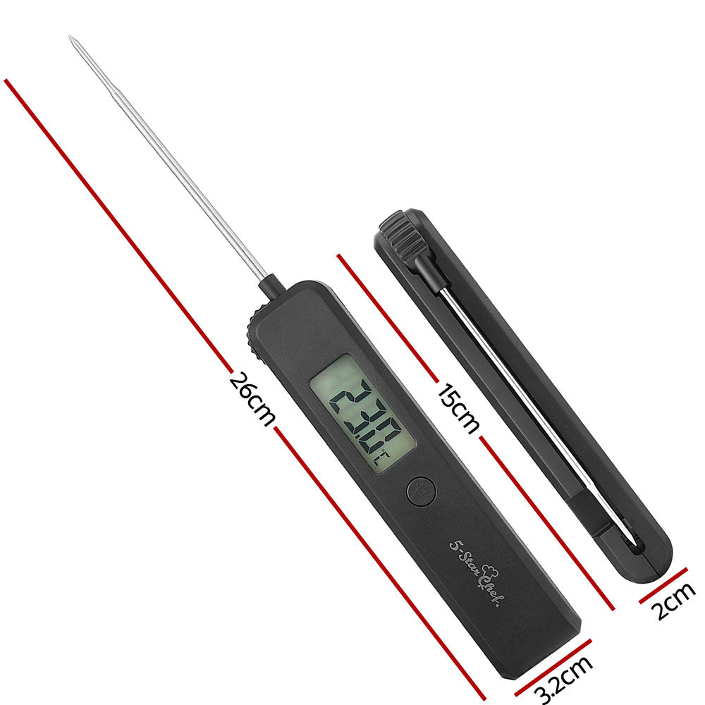 5-star Chef Food Thermometer BBQ Meat Instant Read Cooking Fast Smoker Jam Pizza FT-35-BK