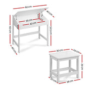 Keezi 2PCS Kids Table and Chairs Set Activity Children Playing Toys Study Desk FUNKI-IFUN-WH