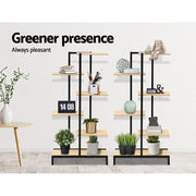 Artiss Plant Stand 6 Tier Metal Zigzag Flower Pot Shelf FUNKI-K-6T-PS-NT