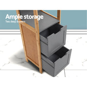 Artiss Bathroom Cabinet 115cm Bamboo Shelf FUNKI-K-BAM-3868-NT-GY