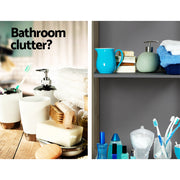 Artiss Bathroom Cabinet 115cm Bamboo Shelf FUNKI-K-BAM-3868-NT-GY